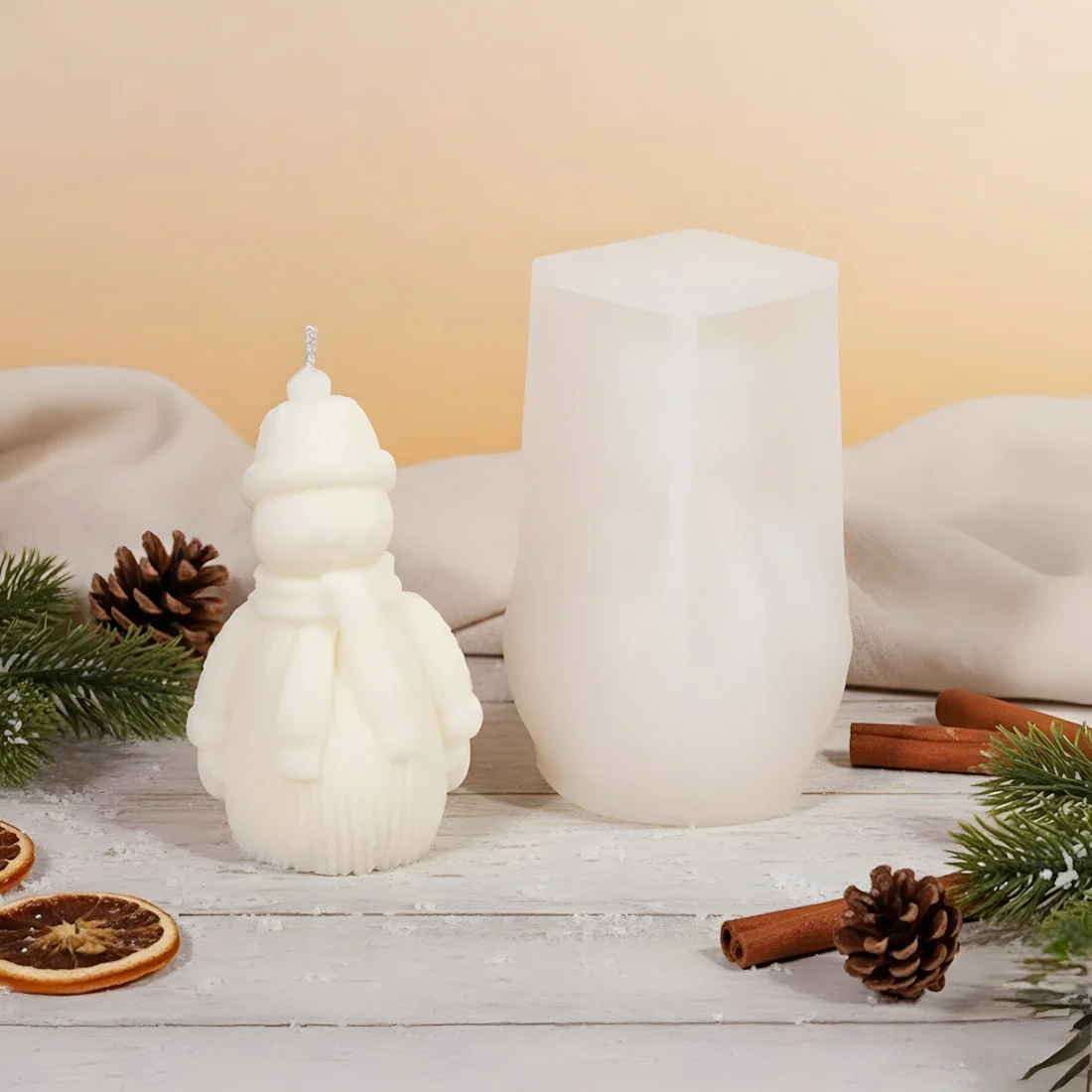Moule bougie Bonhomme de neige - Silicone