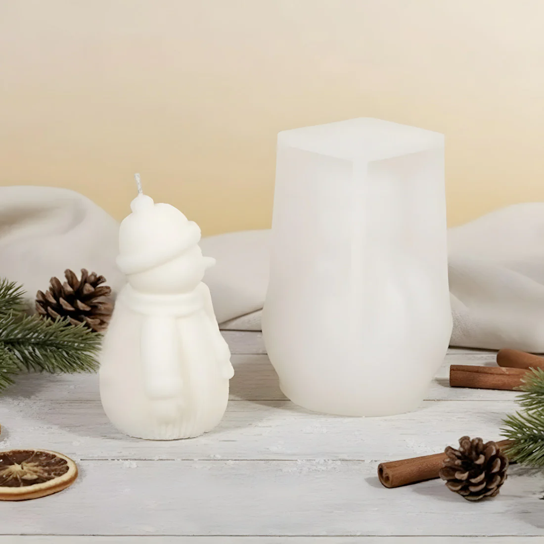 Moule bougie Bonhomme de neige - Silicone - Image 2