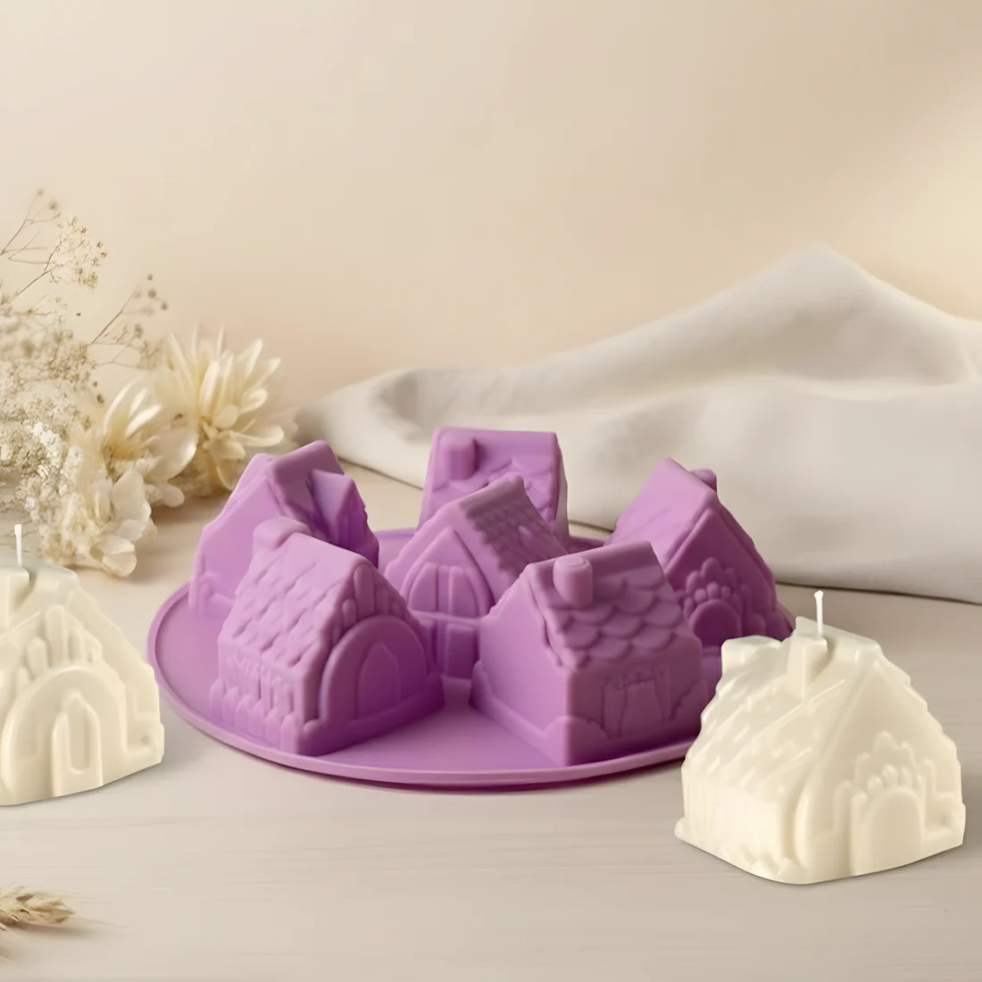 Moule bougie Chaumières - Silicone