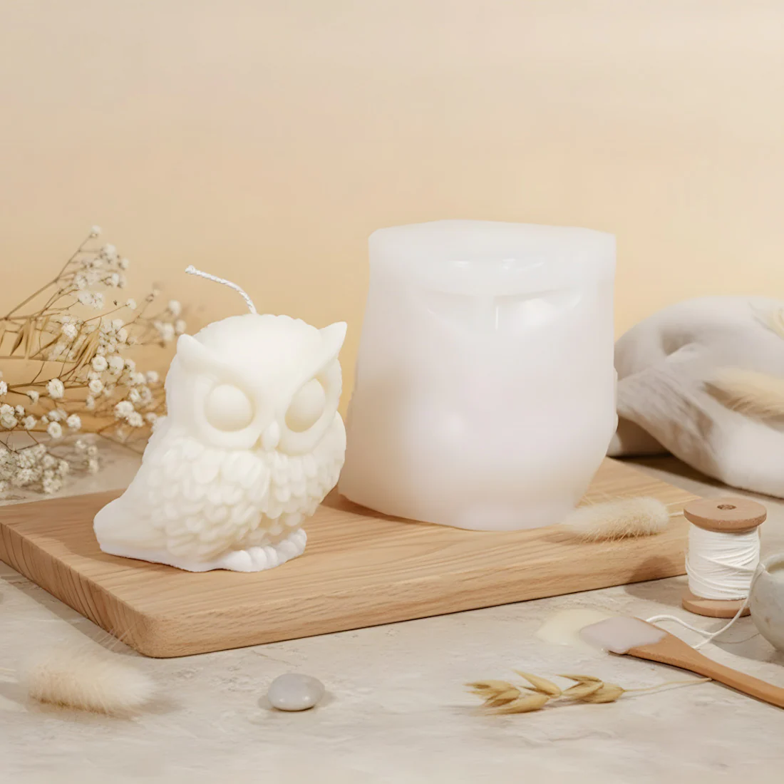 Moule bougie Hibou - Silicone