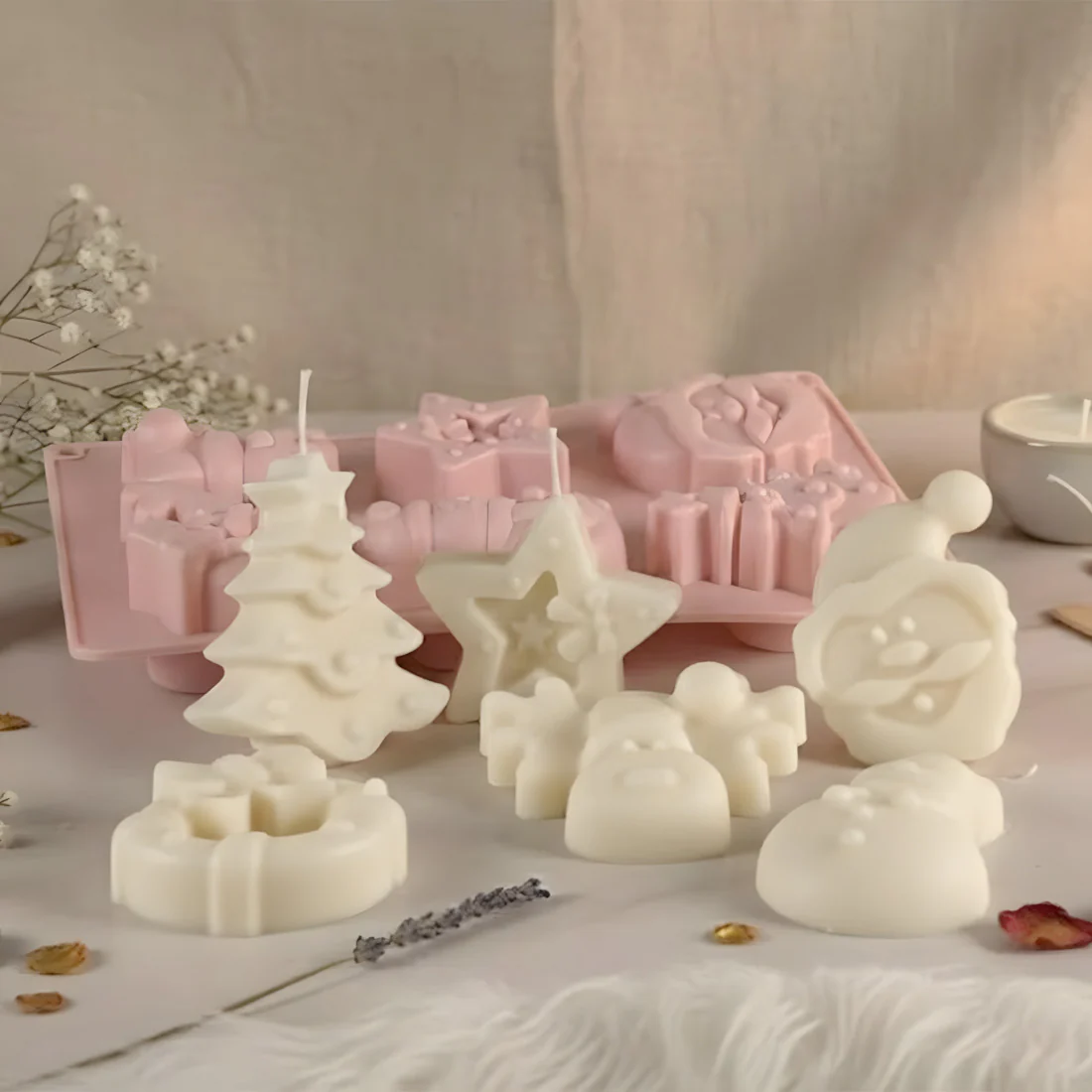 Moule bougie Ornements de Noël - Silicone