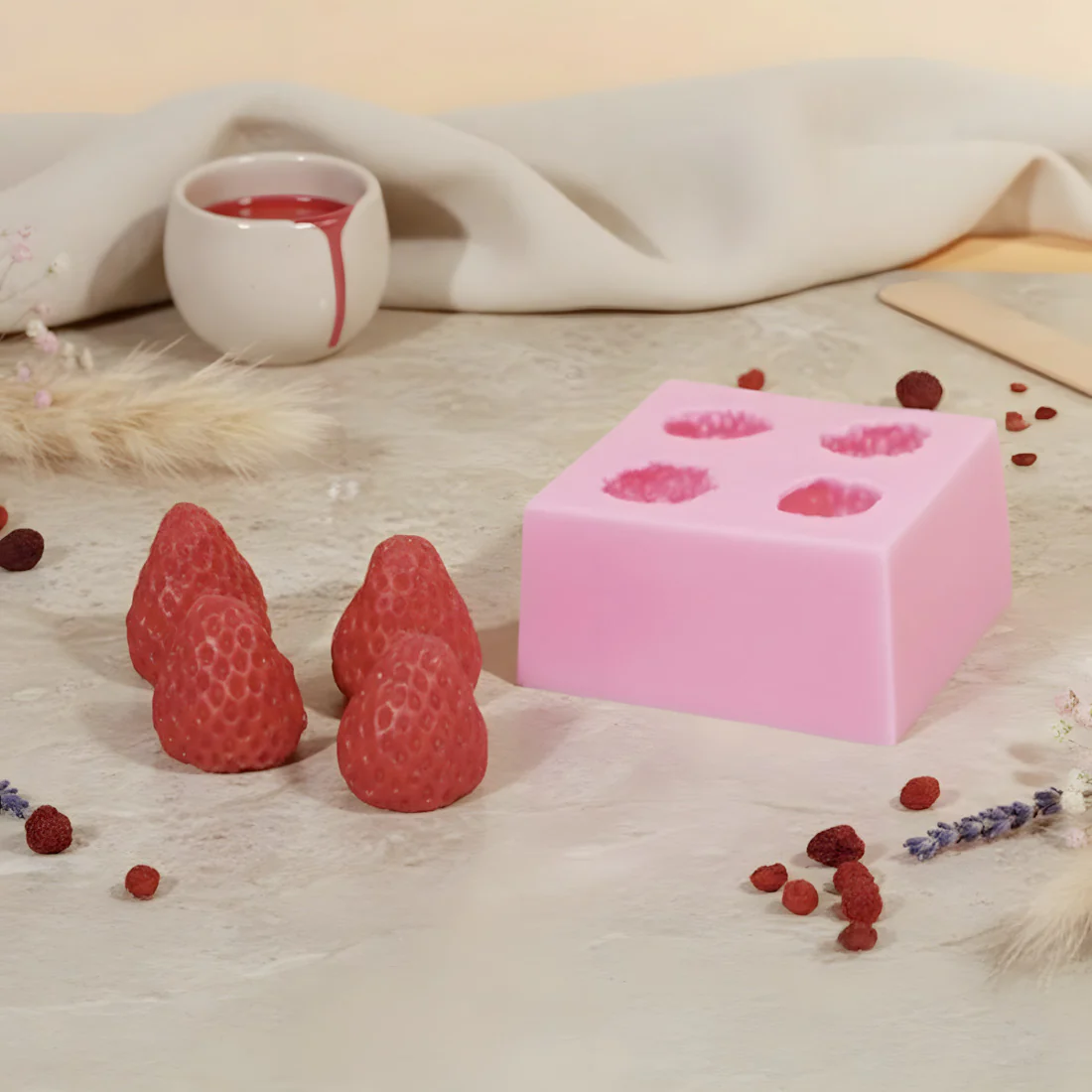 Moule décoration Fraises - Silicone