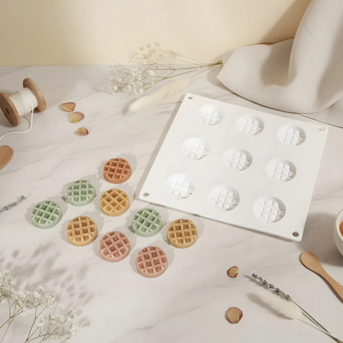 Moule décoration Petites gaufres - Silicone