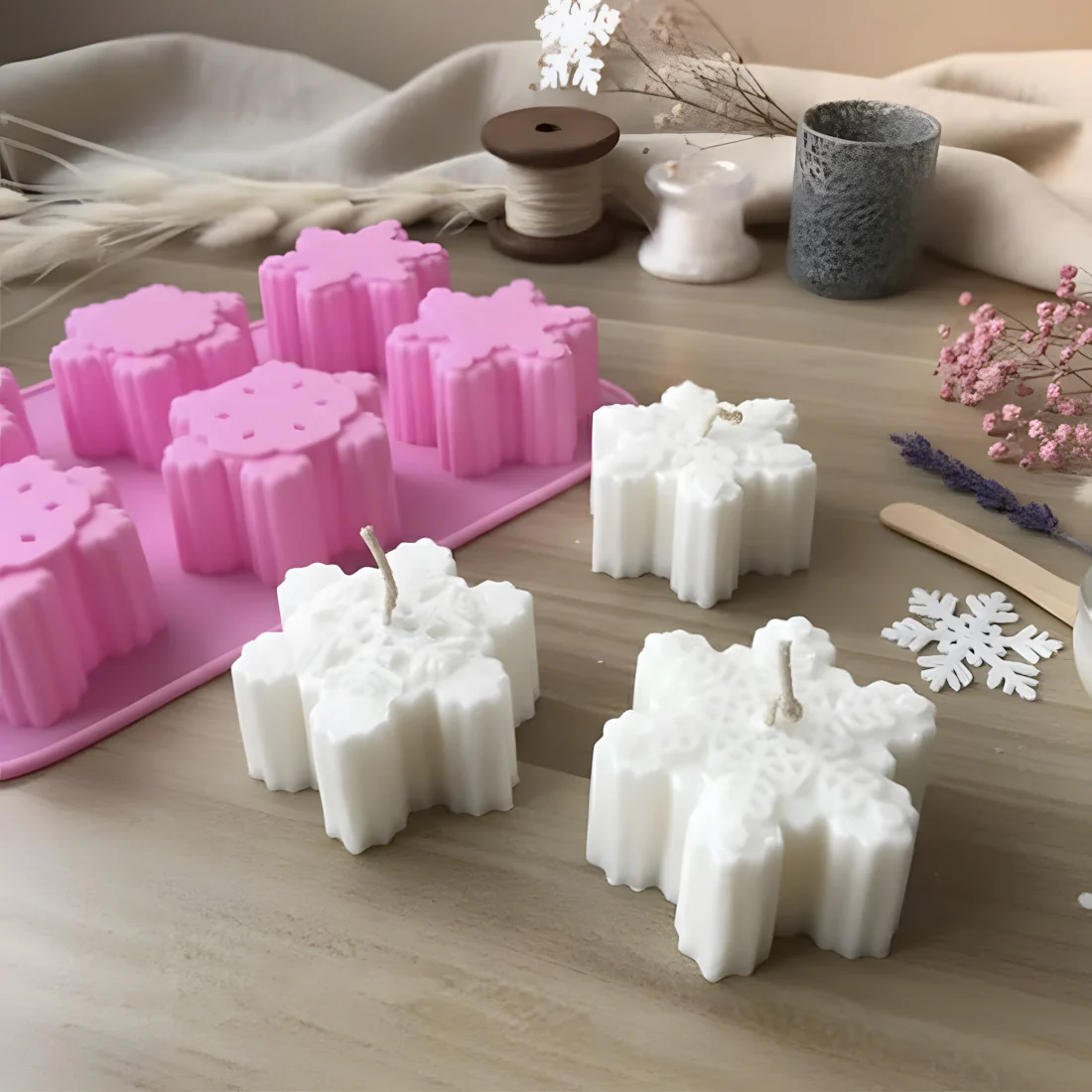 Moule bougie Flocon de neige - Silicone