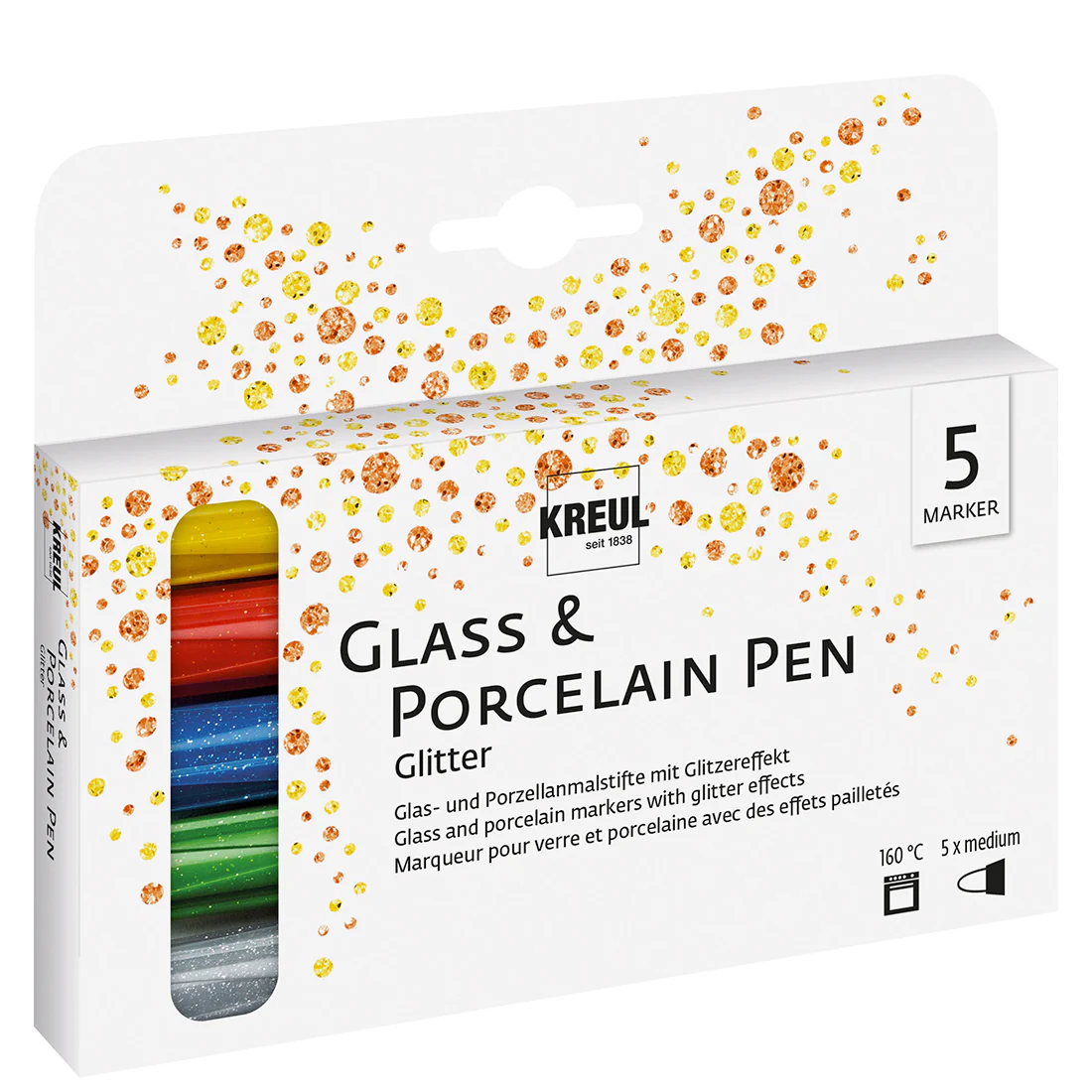 Stylos décoratifs pour contenants à Bougie - Paillettes - Lot de 5