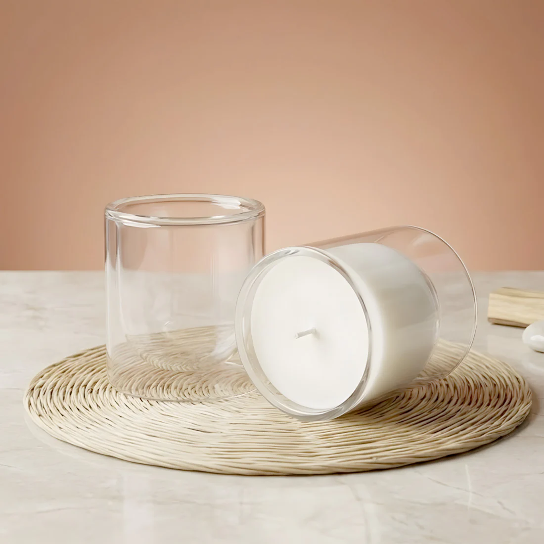 Verre bougie Transparent double paroi - 200 ml