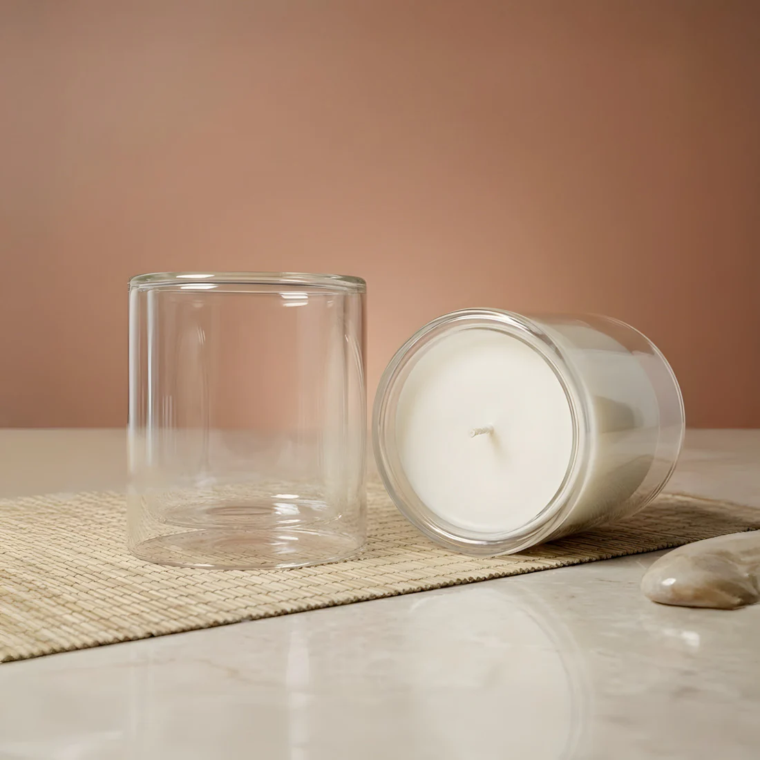Verre bougie Transparent double paroi - 400 ml